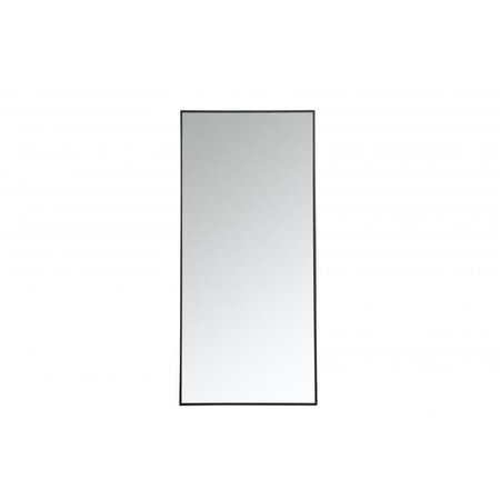 BLUEPRINTS 30 in. Metal Frame Rectangle Mirror in Black - 29.25 x 59.25 x 0.16 in. BL2219262